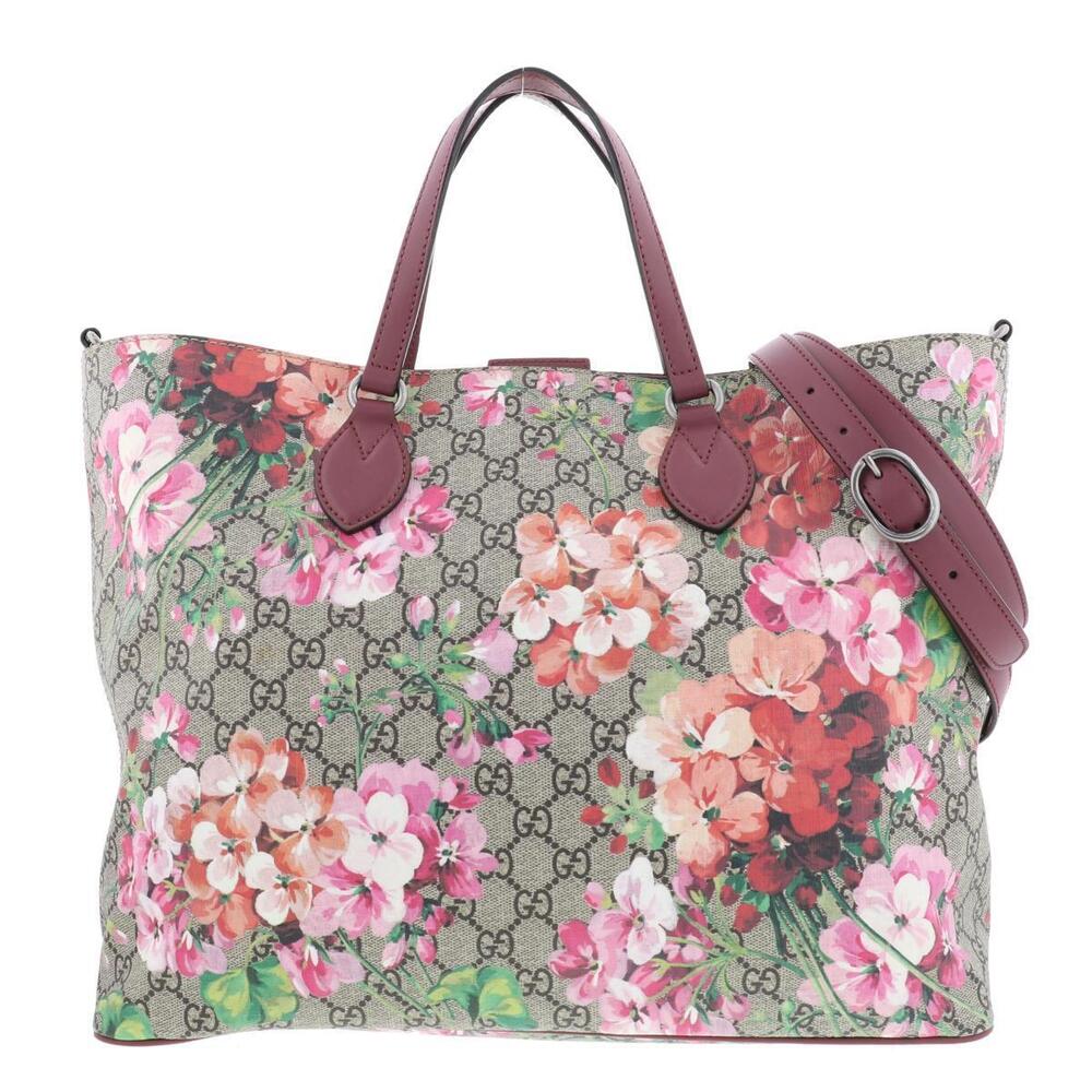 GUCCI Soft GG Supreme Blooms Tote Bag Flour Beige